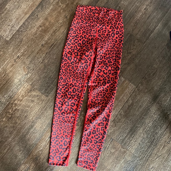 Beachriot leggings. Red & black leapord print. Size small. - Picture 1 of 3